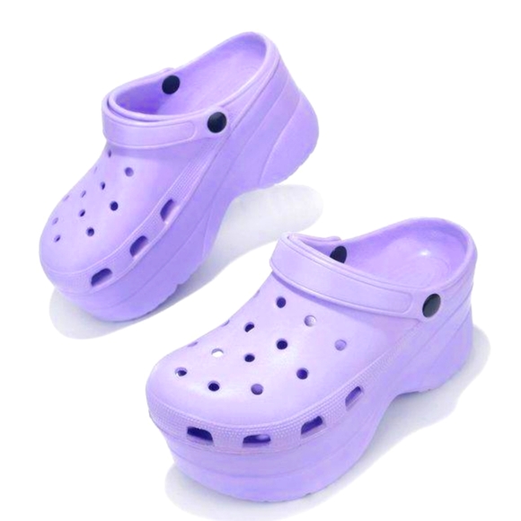 Cape Robbin Shoes - 🆕Gardener-v Lilac Laser Cut Slingback Chunky Wedge